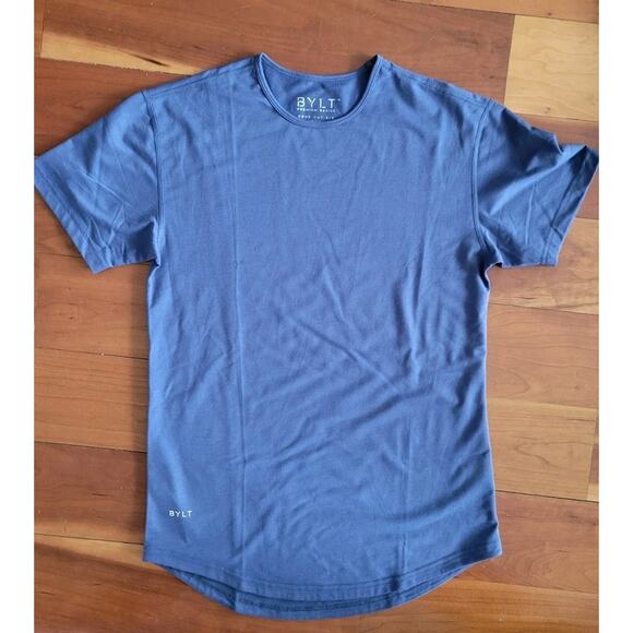 Bylt Shirt Mens Blue Drop Cut Short Sleeve Tee Casual Preppy Size S - Picture 1 of 5